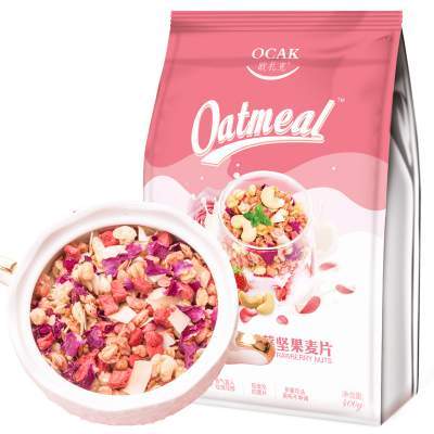 欧扎克酸奶坚果麦片即食营养早餐 欧扎克酸奶果粒麦片即食代餐早餐乳酸菌营养水果坚果燕麦400g
